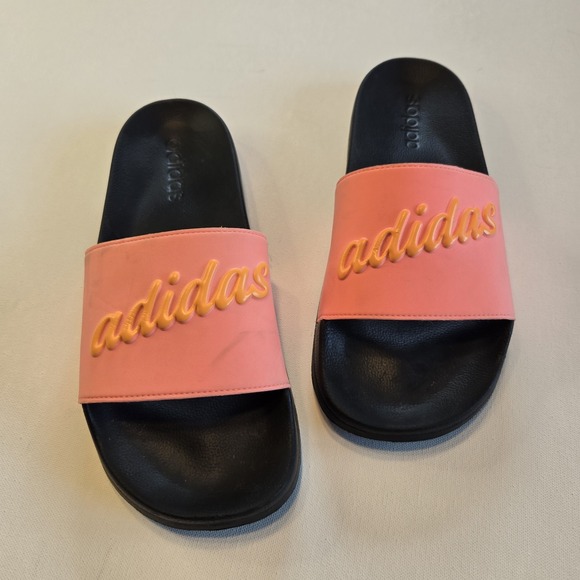 adidas Shoes - Adidas Womens Adilette Pool Shower Slides Pink Orange Size 10